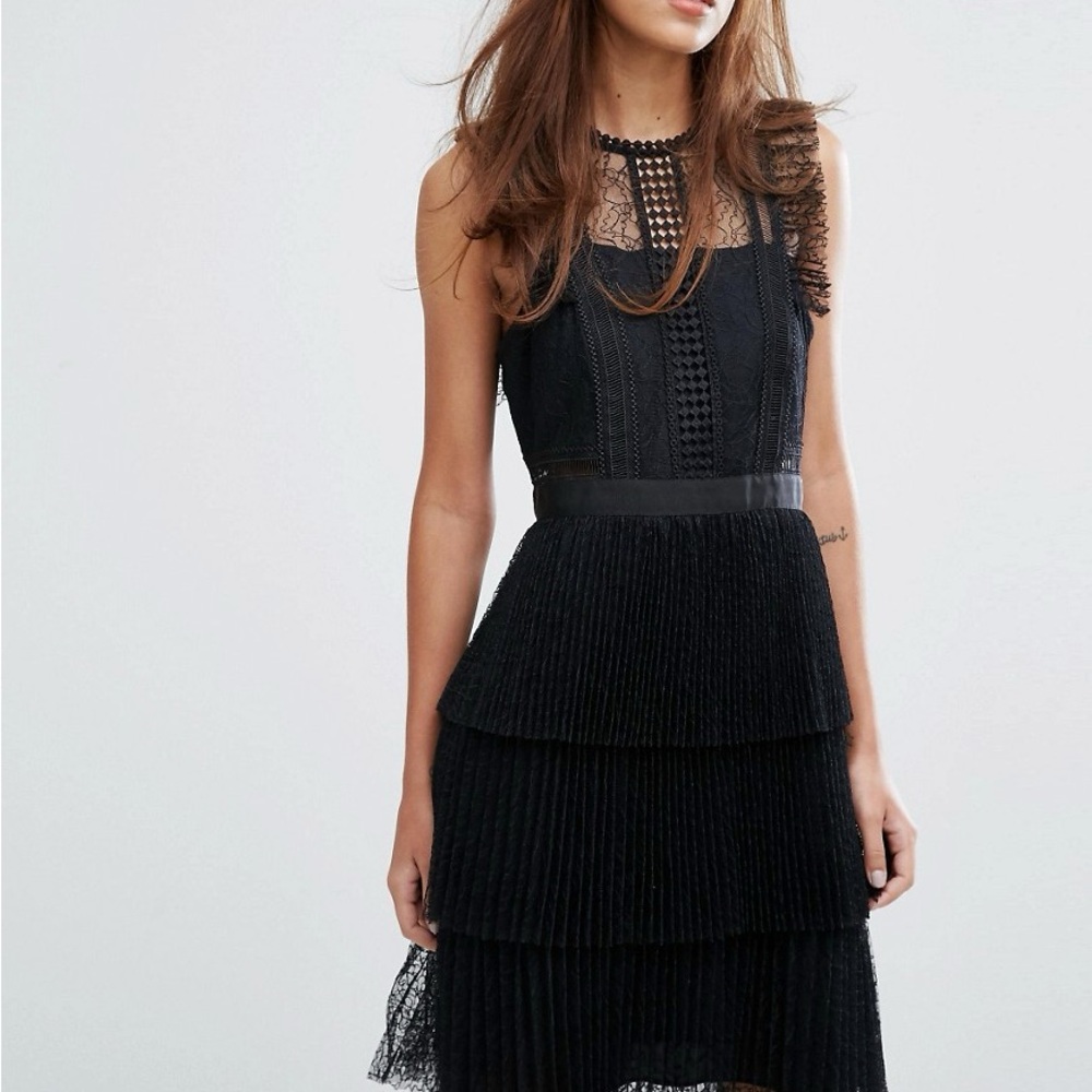 Black Halter Fit and Flare Midi Dress